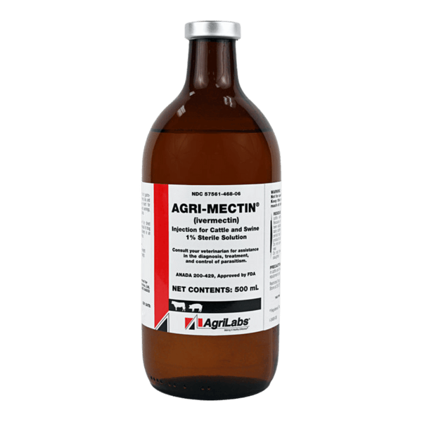 Agri-Mectin Injectable Ivermectin for Cattle & Swine - 500 ML