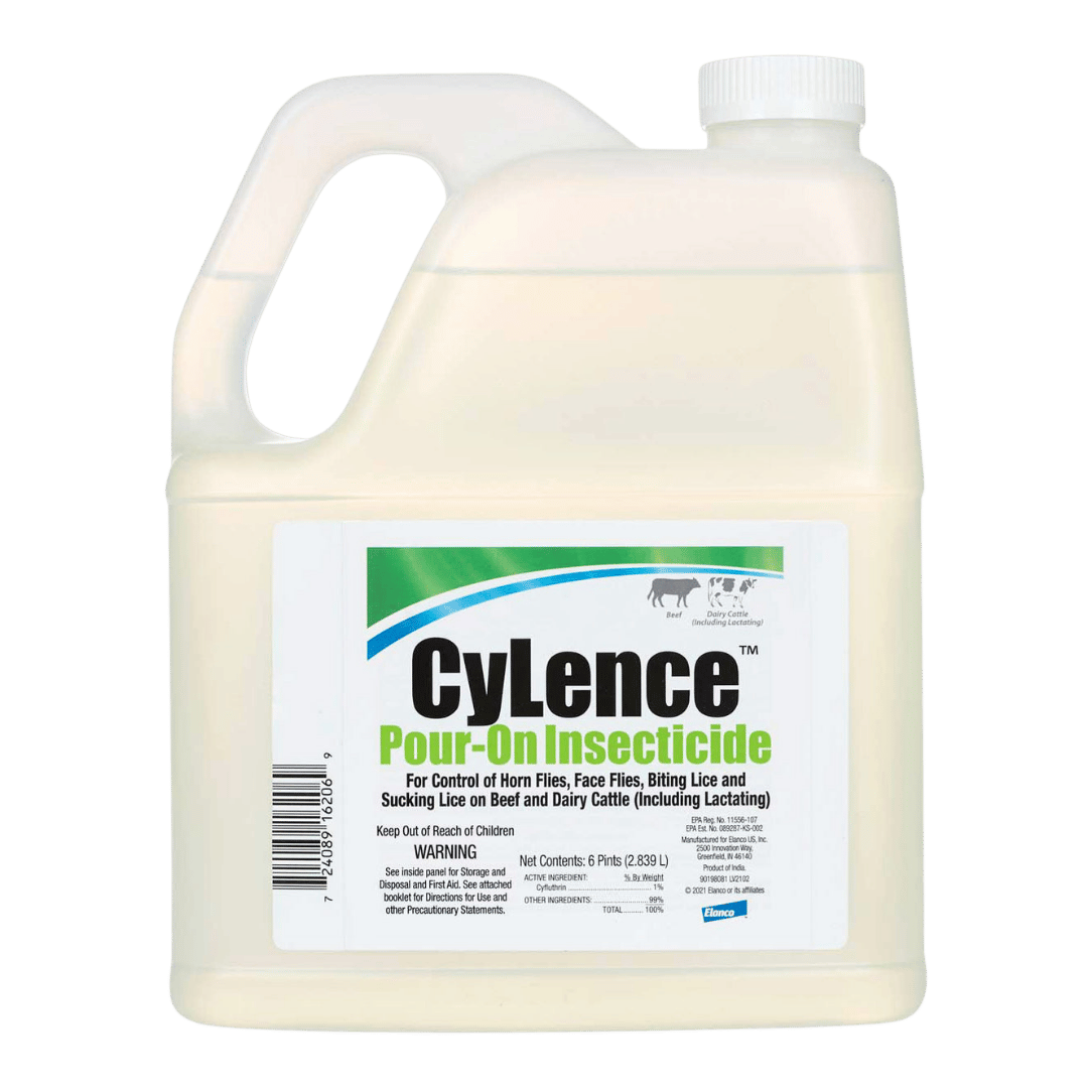 CyLence Pour-On Insecticide – Ready-to-Use Fly & Lice Control for Beef & Dairy Cattle - 16 oz
