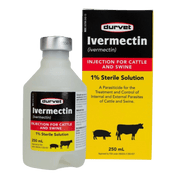 Durvet Ivermectin 1% Injection for Cattle & Swine - 250 ML