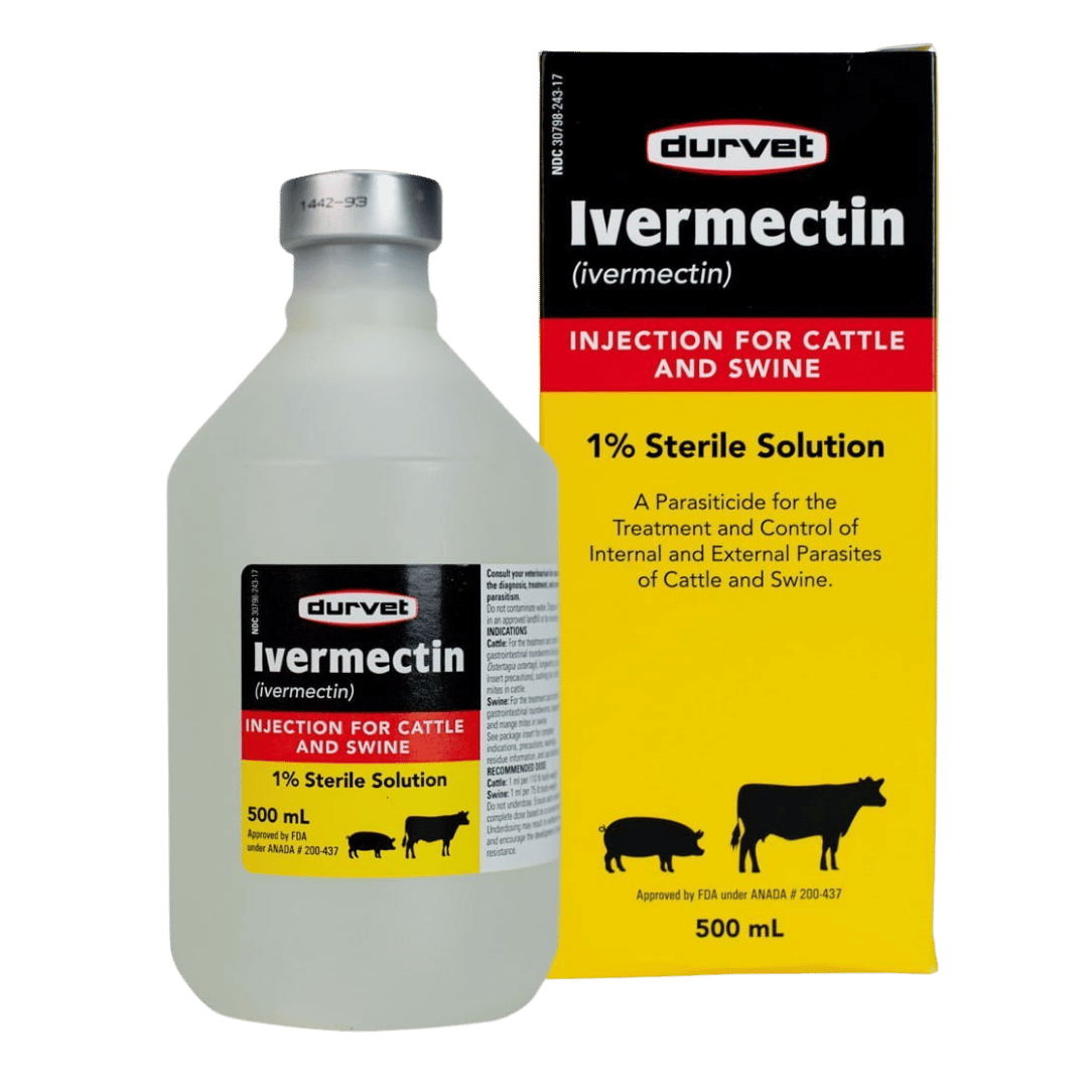 Durvet Ivermectin 1% Injection for Cattle & Swine - 500 ML