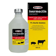 Durvet Ivermectin 1% Injection for Cattle & Swine - 500 ML