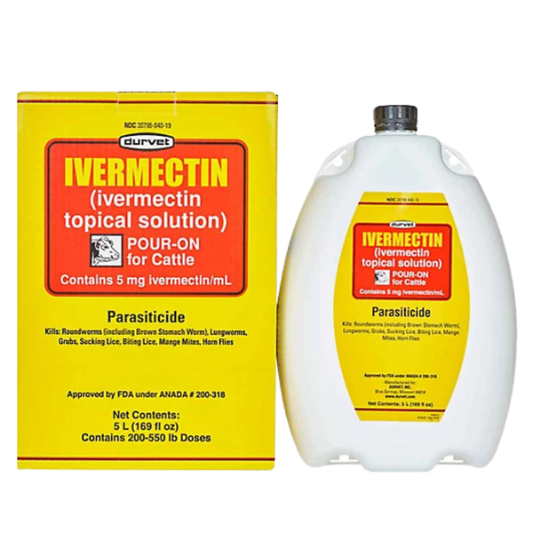 Durvet Ivermectin Pour-On for Cattle - 5 L