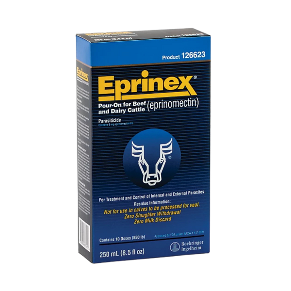 Eprinex® (Eprinomectin) Pour-On Broad-Spectrum Cattle Wormer & External Parasite Control - 250 ML