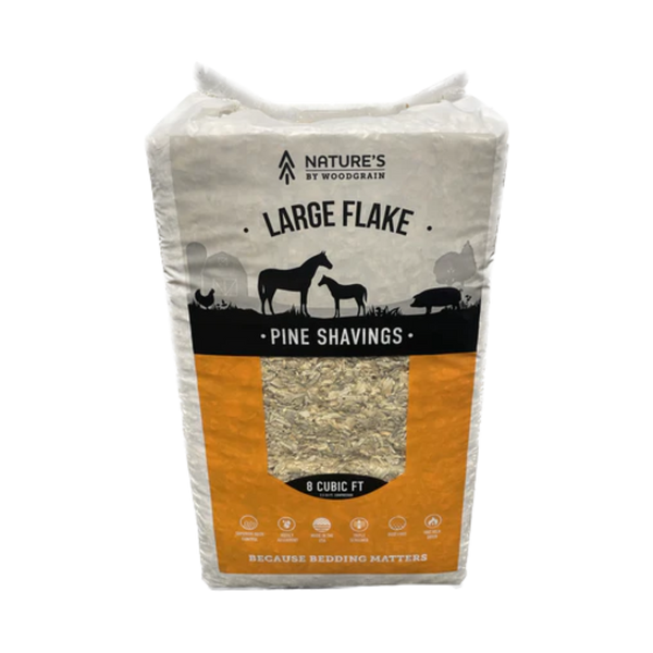 Nature’s Pine Shavings Large Flake – 8 cu. ft. Premium Livestock Bedding