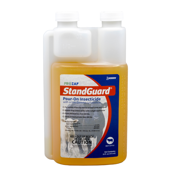 Neogen Prozap StandGuard Pour-On - Powerful Fly & Lice Control for Cattle - 16 oz