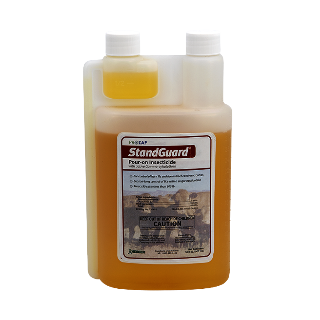 Neogen Prozap StandGuard Pour-On - Powerful Fly & Lice Control for Cattle - 32 oz