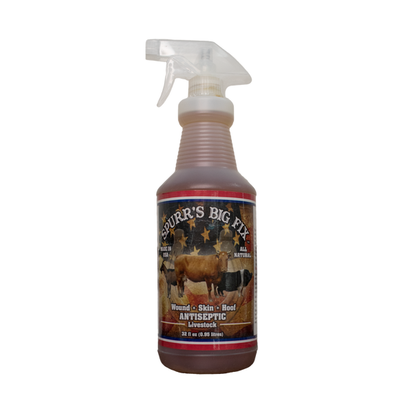 Spurr’s Big Fix Antiseptic Spray for Animals – Wound & Skin Care Treatment - 32 oz