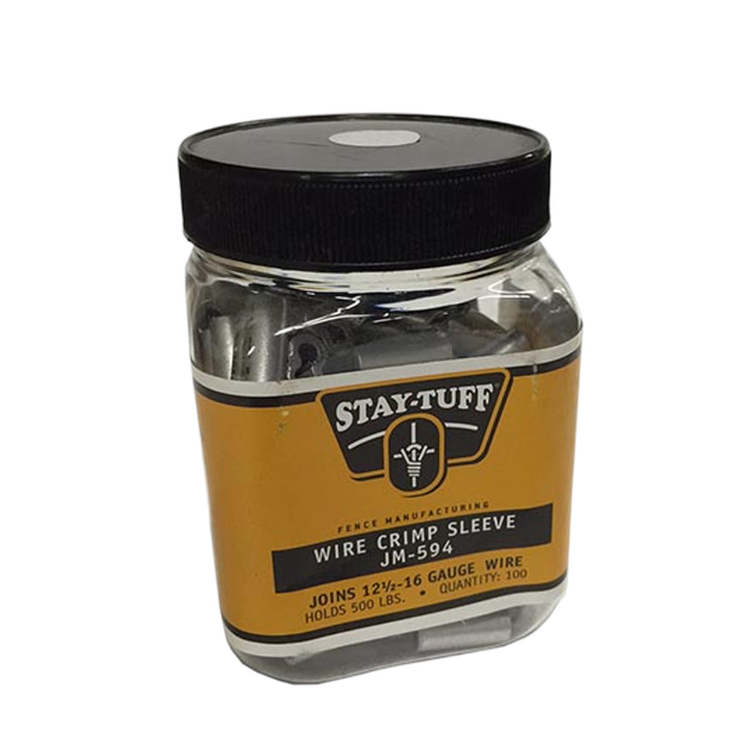 Stay-Tuff® Short Crimp Sleeves – 12.5–16 ga Fence Wire, 100 Pack