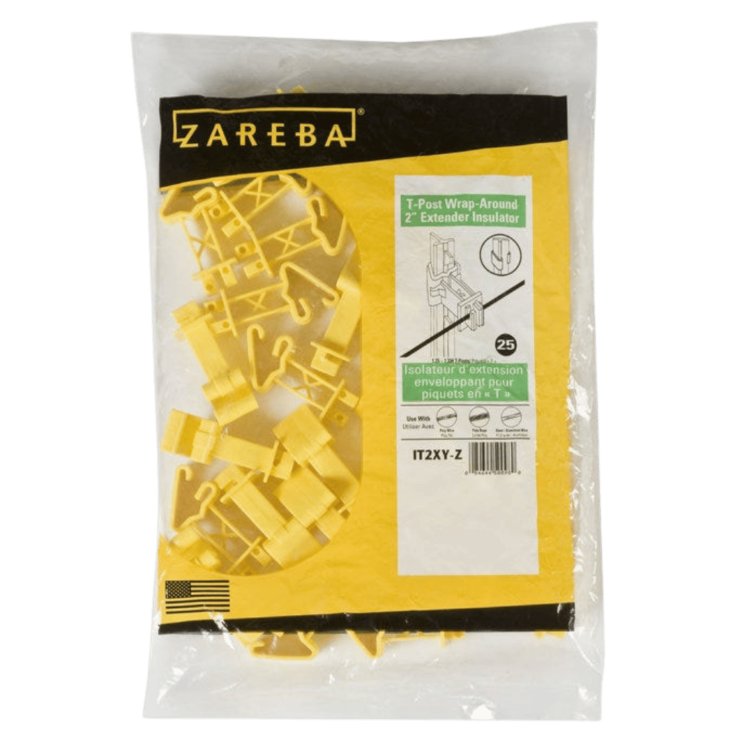 Zareba 2" Yellow Snap-On T-Post Wrap-Around Extender Insulator